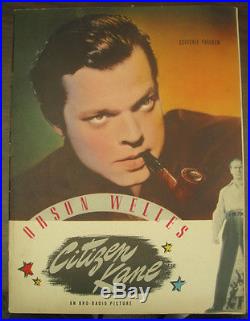 Citizen Kane Original Souvenir Program Orson Welles Vintage