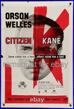 Citizen Kane vintage movie poster R91 1941 27x39.75 Orson Welles Classic