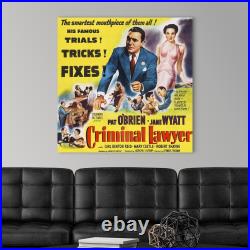 Criminal Lawyer Vintage Movie Poster, Canvas Wall Art Print, Home Decor