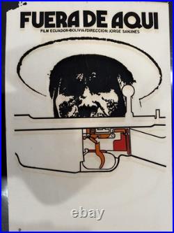Cuban Movie Poster Silkscreen 30 X20 Original Vintage Fuera de Aqui