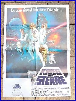 DIN A 1 original 1977 STAR WARS vintage Movie POSTER Kino Krieg der Sterne Kino