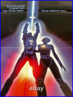 DISNEY-Tron original movie poster 1982 folded Jeff Bridges 27x41-VINTAGE-RARE