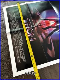 DISNEY-Tron original movie poster 1982 folded Jeff Bridges 27x41-VINTAGE-RARE