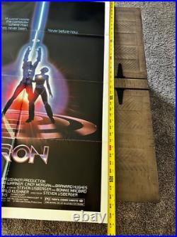 DISNEY-Tron original movie poster 1982 folded Jeff Bridges 27x41-VINTAGE-RARE