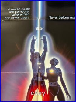 DISNEY-Tron original movie poster 1982 folded Jeff Bridges 27x41-VINTAGE-RARE