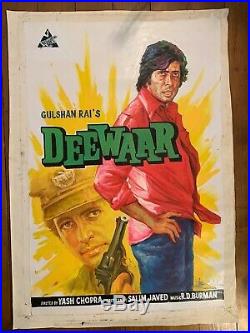 Deewaar Original Hand Painted Bollywood Movie Poster Vintage Indian Films