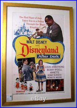 Disneyland After Dark Framed Vintage Disney Movie Poster Louis Armstrong 1962