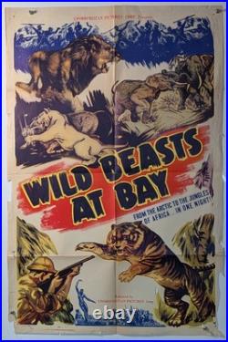 Documentary WILD BEASTS AT BAY Original 1sh 1948 Vintage Movie Poster