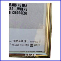 Dr. No 1962 Movie Poster 27x41 Near Mint Condition Framed No Folds Vtg Original