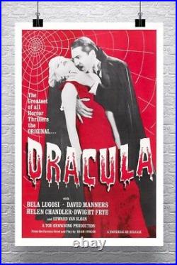 Dracula 1931 Vintage Horror Movie Poster Rolled Canvas Giclee Print 24x34 in