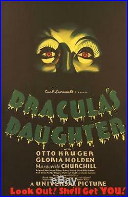 Dracula's Daughter Vintage Movie Poster Lithograph Gloria Holden Re Society