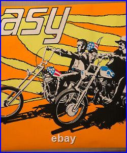 Easy Rider Original Vintage Blacklight Poster Fonda Hopper Easy Cycle 60s Movíe
