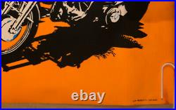 Easy Rider Original Vintage Blacklight Poster Fonda Hopper Easy Cycle 60s Movíe