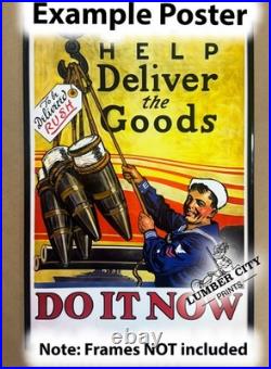 Eat the Basic 7 Every Day! 1943 WWII Nutrition Food Poster Wall Art Print