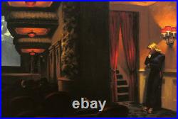 Edward Hopper Movie Theater Lady Fine Art Poster Repro FREE SH Shipped rolled