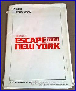 Escape from New York Vintage Original 1981 Presskit with 17 B&W 8x10 Stills