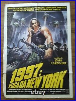 Escape from New York vintage original Italian Poster Huge 39x55 Folded Good Cond