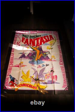 FANTASIA Disney Large French Grande Vintage Movie Poster Original R1970's