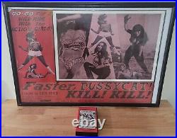 FASTER PUSSYCAT KILL! KILL! Movie Poster Vintage 35X23 Russ Meyer SIGNED + VHS