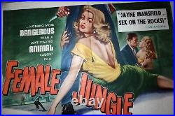 FEMALE JUNGLE 1956 ORIGINAL 22x28 VINTAGE Movie Poster-Jayne Mansfield FILM NOIR