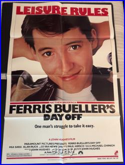 FERRIS BUELLER'S DAY OFF 1986-Original Movie Poster -One Sheet FOLDED-Vintage