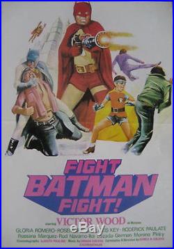 FIGHT BATMAN FIGHT Vintage 1973 movie poster 20x28 PHILIPPINES RARE DC COMICS