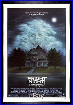 FRIGHT NIGHT CineMasterpieces 1985 ORIGINAL VINTAGE MOVIE POSTER HORROR SCARY