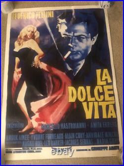 Federico Fellini La Dolce Vita original vintage film poster, 27 1/2 x 39 3/8