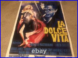 Federico Fellini La Dolce Vita original vintage film poster, 27 1/2 x 39 3/8