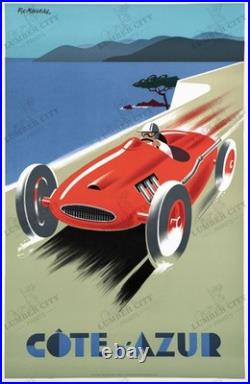 Fix-Masseau Cote d'Azur 1988 Vintage Racing Car Travel Poster Wall Art