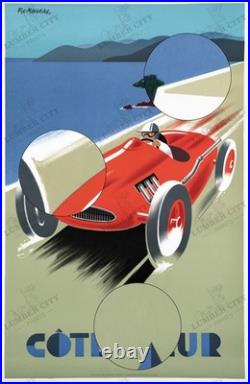 Fix-Masseau Cote d'Azur 1988 Vintage Racing Car Travel Poster Wall Art
