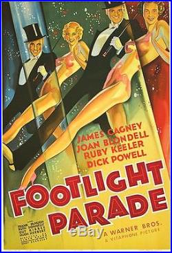 Footlight Parade Vintage Movie Poster Lithograph Hand Pulled S2 Art James Cagney