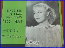 GINGER ROGERS Decca Film Star TOP HAT Vintage 1935 Art Deco Poster Movie Record