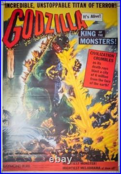GODZILLA 1956 COMMERCIAL REPRINT US 1 Sheet Vintage Movie Poster Original 1980