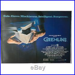 GREMLINS (1985) RARE VINTAGE 40x30 UK CINEMA QUAD POSTER