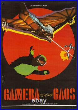 Gamera vs. Giger 1971 Large Original Czech film poster Japanese rubber monster