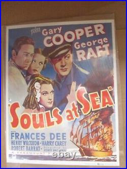 Gary Cooper Souls at Sea 1970's reprint Vintage Poster movie Frances inv#7081