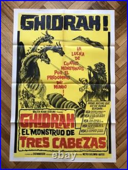 Ghidrah The Three Headed Monster 1965 Original One Sheet Poster Godzilla Spanish