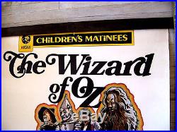Giant Size Vintage Original Wizard Of Oz Mgm Movie Poster Silkscreen 5 Ft. Long