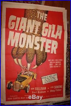 Gila Gila Monster Original One Sheet Vintage Movie Poster 1959 Sci-Fi