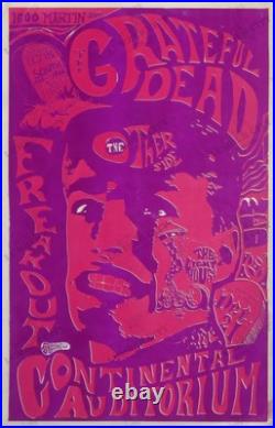 Grateful Dead Continental Auditorium 1966 Psychedelic Concert Wall Art Print Ret