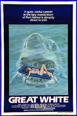 Great White Jaws style Vintage Original 1982 Rolled Movie Poster 27in x 41in