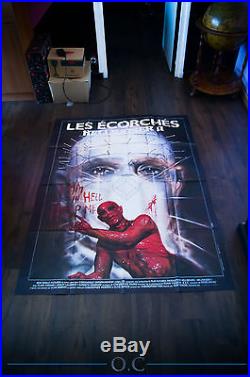HELLRAISER 2 Horror 4x6 ft Vintage French Grande Movie Poster Original 1988