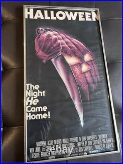 Halloween Original Vintage Movie Poster 1978 One Sheet Poster FRAMED 12.4X22