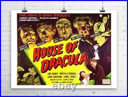 House of Dracula Vintage Horror Movie Poster Rolled Canvas Giclee 30x24 in