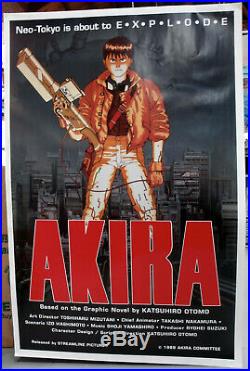 Huge Original 40 X 27 Akira Movie1989 Vintage Poster Promotional Streamline