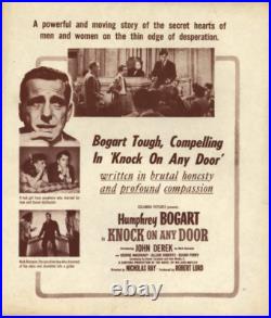 Humphrey Bogart Poster Movie Theatre Broadside Vintage 1949 John Derek Bacall