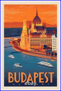 Hungary Budapest Vintage Travel Poster
