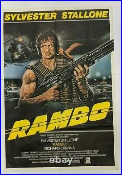 ITALIAN Rambo Sylvester Stallone 27x29 Vintage Movie Foreign Movie Poster