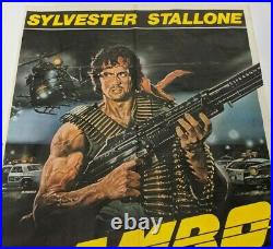 ITALIAN Rambo Sylvester Stallone 27x29 Vintage Movie Foreign Movie Poster